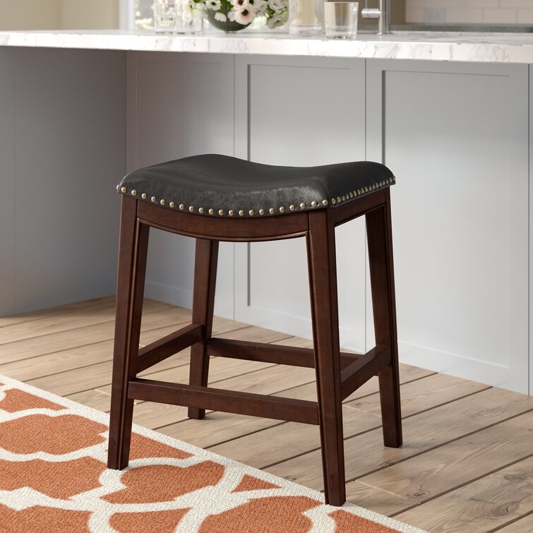 Wood counter height stools with online backs